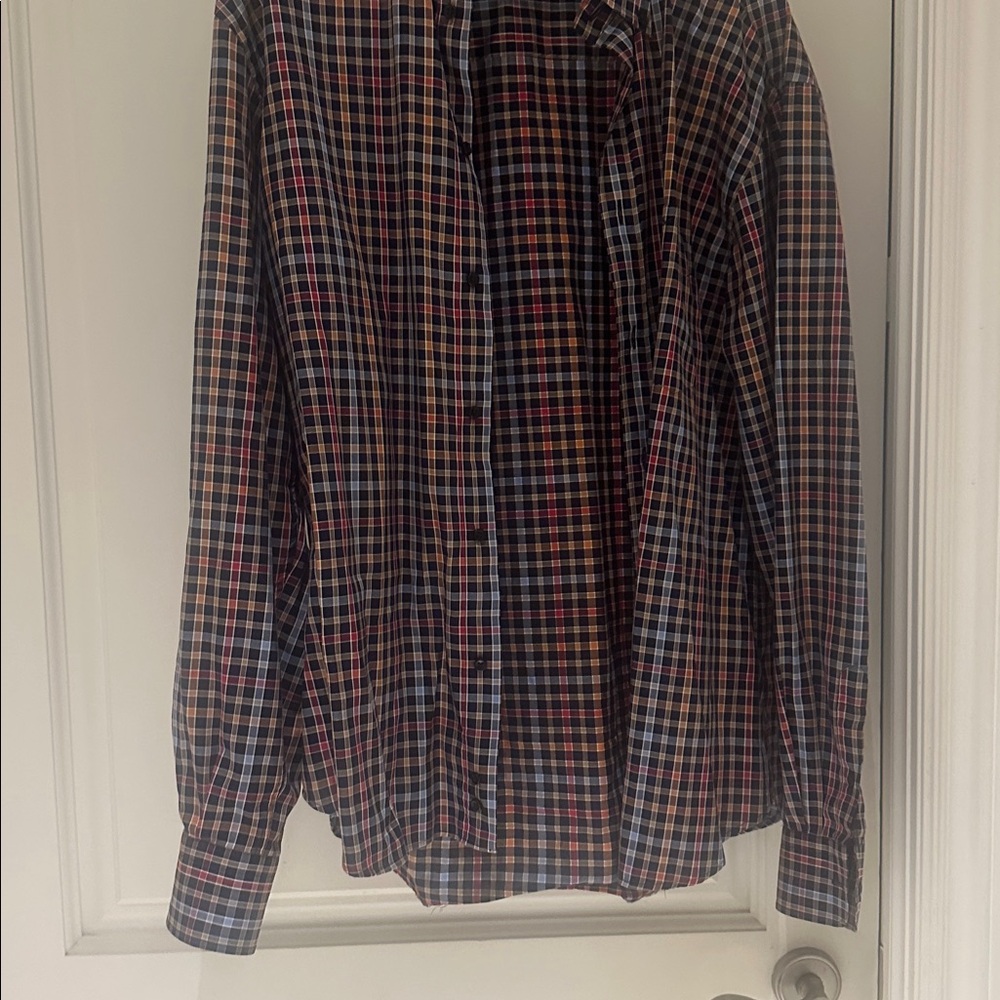 Paul & Shark Checkered Shirt in Blue, Red, and Tan - Picture 5 of 6